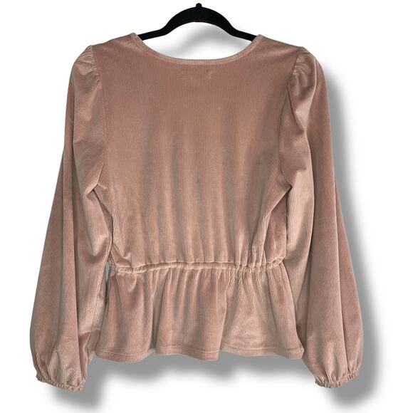 Madewell Corduroy Tie-Front Faux-Wrap Top Long Sleeve Size Medium - Picture 5 of 8